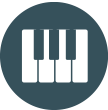 Piano icon symbolizing private piano lessons in Duarte, CA for beginners through advanced students